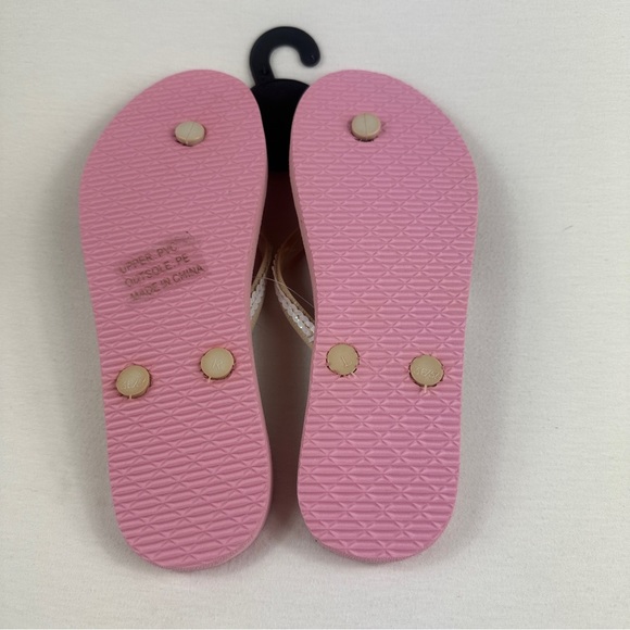 Hype sequins cute sandals Flip flops stripe or banana 🍌 women size S 5-6 new - Picture 12 of 12